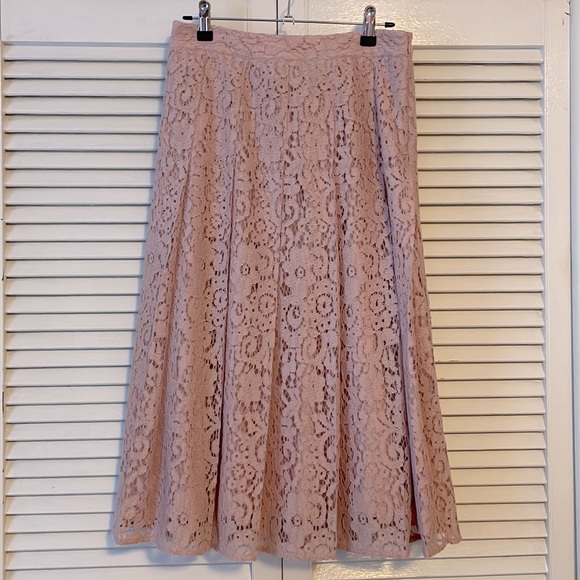 Atlantic Pacific X Halogen Pink Lace Midi Skirt - Picture 6 of 6